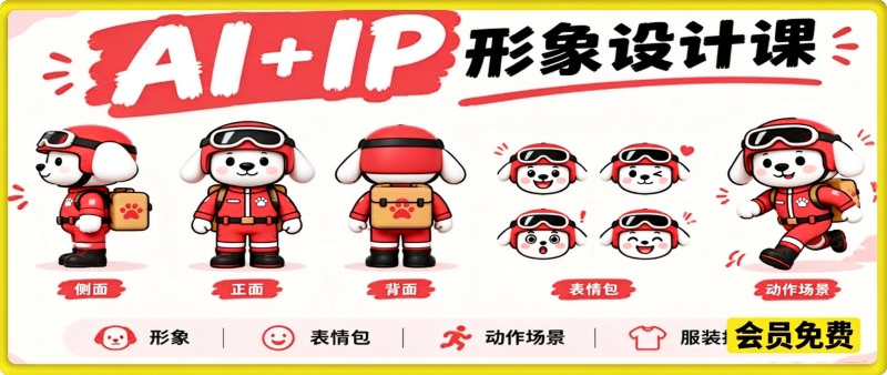 AI+IP 形象设计实战课|提示词实操,三视图表情包场景全套 IP 落地-毅衡部落
