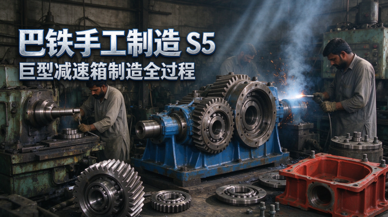 巴铁手工制造 S5：简陋作坊里的巨型减速箱，4 天 5 晚完成加工与装配全过程-毅衡部落