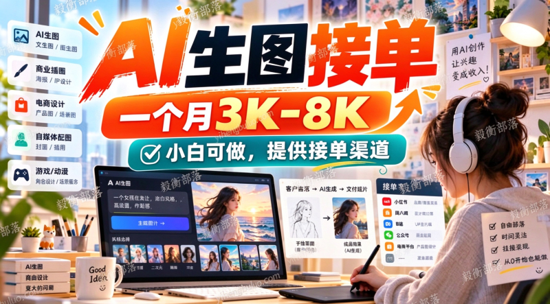 AI生图接单,一个月3K-8K,小白可做,提供接单渠道-毅衡部落
