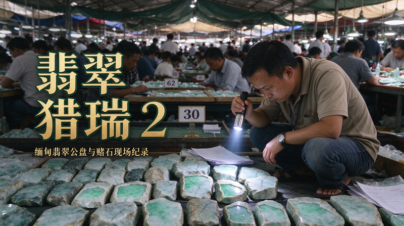 翡翠猎瑞 2:直击缅甸翡翠公盘与赌石现场,记录原石交易、切石验料与财富博弈-毅衡部落