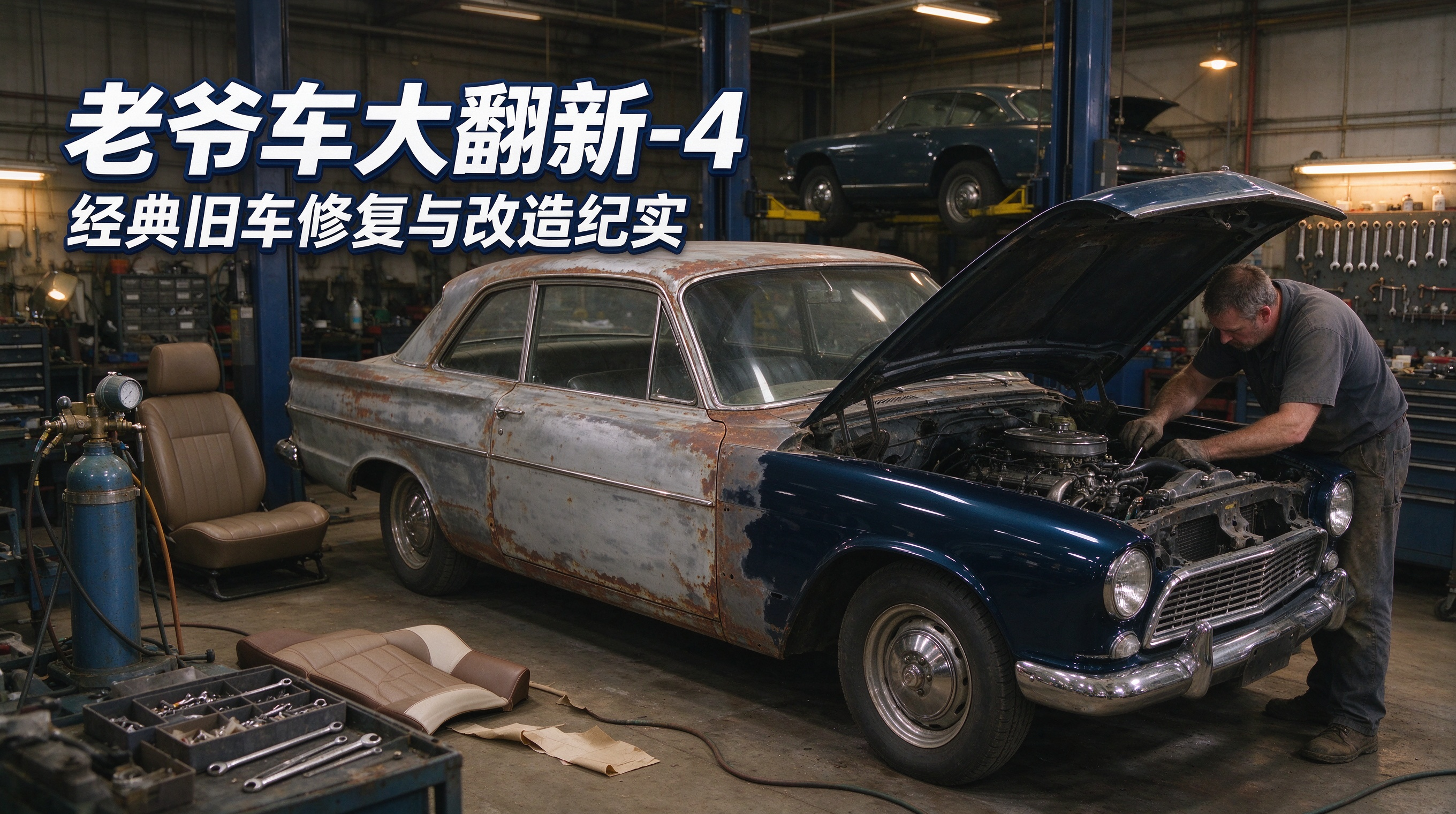 老爷车大翻新 - 4:拆解修复经典旧车,记录车身、发动机与内饰的全面翻新过程-毅衡部落