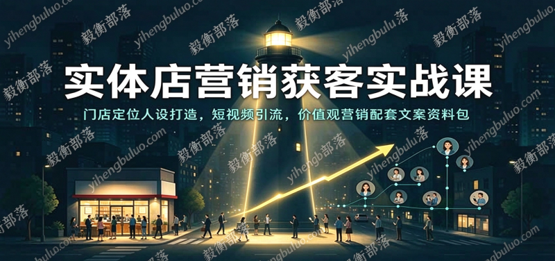 实体店营销获客实战课:门店定位人设打造,短视频引流,价值观营销配套文案资料包-毅衡部落
