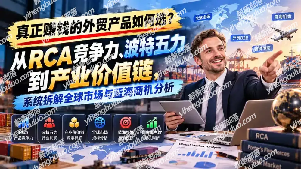 真正赚钱的外贸B2B产品如何选?从RCA竞争力、波特五力到产业价值链,系统拆解全球市场与蓝海商机分析-毅衡部落
