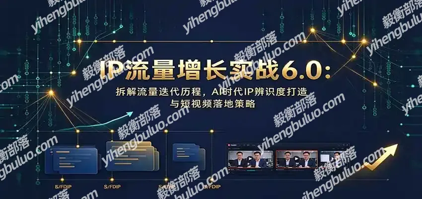 IP流量增长实战6.0:拆解流量迭代历程,AI时代IP辨识度打造与短视频落地策略-毅衡部落