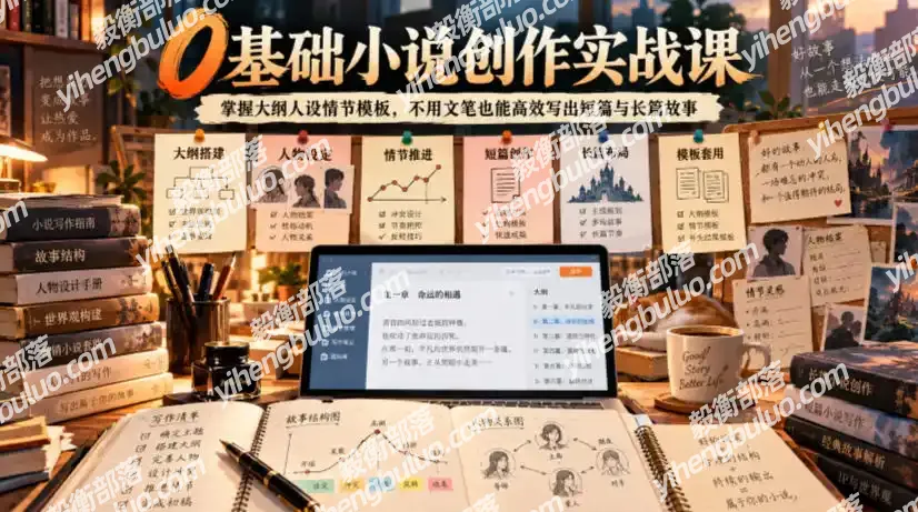 0基础小说创作实战课|掌握大纲人设情节模板,不用文笔也能高效写出短篇与长篇故事-毅衡部落
