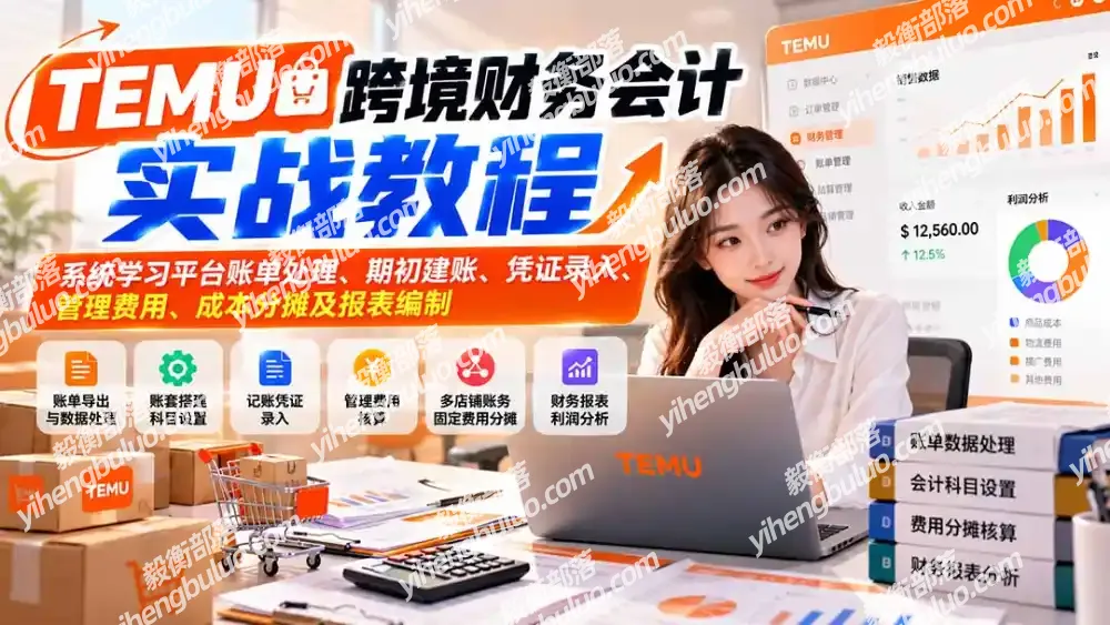 TEMU跨境财务会计实战教程:系统学习平台账单处理、期初建账、凭证录入、管理费用、成本分摊及报表编制-毅衡部落