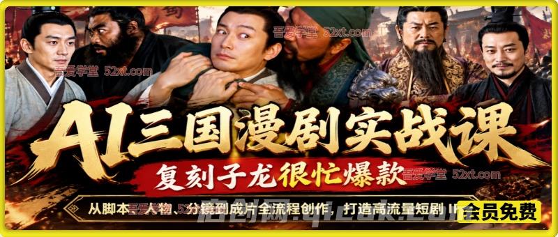 AI三国漫剧实战课,复刻子龙很忙爆款,从脚本、人物、分镜到成片全流程创作,打造高流量短剧 IP AI三国漫剧实战课,复刻子龙很忙爆款,从脚本、人物、分镜到成片全流程创作,打造高流量短剧 IP