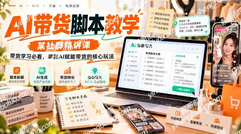 AI带货脚本教学,某社群精讲课,带货学习必看,掌握AI赋能带货的核心玩法