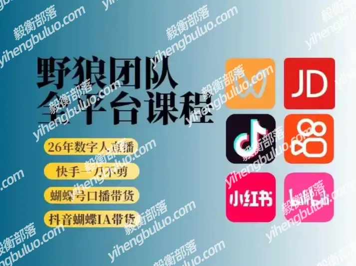 野狼团队2026新版全平台短视频带货教学，打开流量突破口，开始Ai带货(更新1016)-毅衡部落