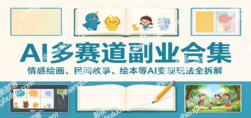 AI多赛道副业合集:情感绘画、民间故事、绘本等AI变现玩法全拆解