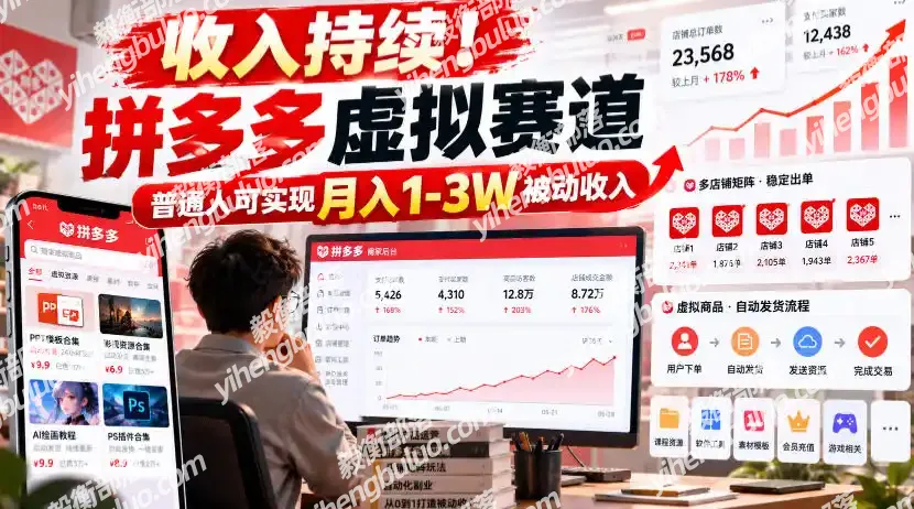 收入持续！拼多多虚拟赛道，普通人可实现月入1-3 W被动收入【揭秘】-毅衡部落