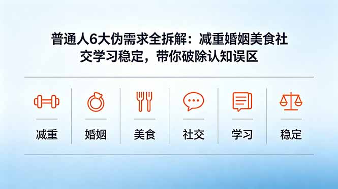 c6c81c3d03d95ae86bebe8306adb1d29.jpeg 付费文章:普通人6大伪需求全拆解:减重婚姻美食社交学习稳定,带你破除认知误区