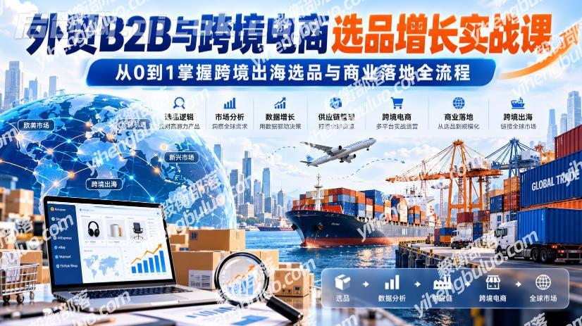 外贸B2B与跨境电商选品增长实战课,从0到1掌握跨境出海选品与商业落地全流程-毅衡部落