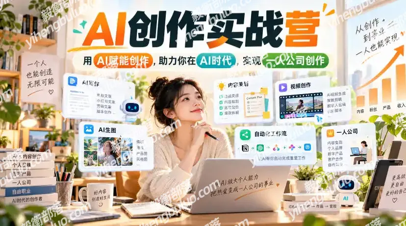 AI创作实战营,用AI赋能创作,助力你在AI时代,实现一人公司创作(更新)