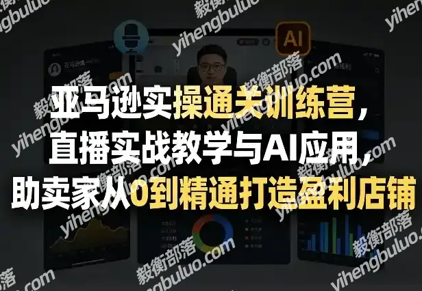 亚马逊实操通关训练营,直播实战教学与AI应用,助卖家从0到精通打造盈利店铺(更新1016)