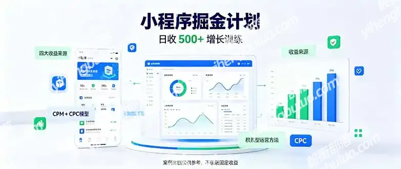 一部手机日入500+,微信小程序掘金计划,四种收入来源,长期稳定可靠-毅衡部落