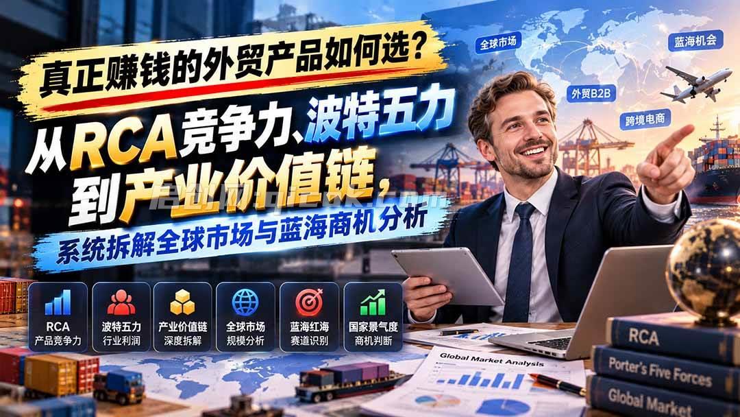 (20932期)真正赚钱的外贸B2B产品如何选?从RCA竞争力、波特五力到产业价值链,系统拆解全球市场与蓝海商机分析 (20932期)真正赚钱的外贸B2B产品如何选?从RCA竞争力、波特五力到产业价值链,系统拆解全球市场与蓝海商机分析