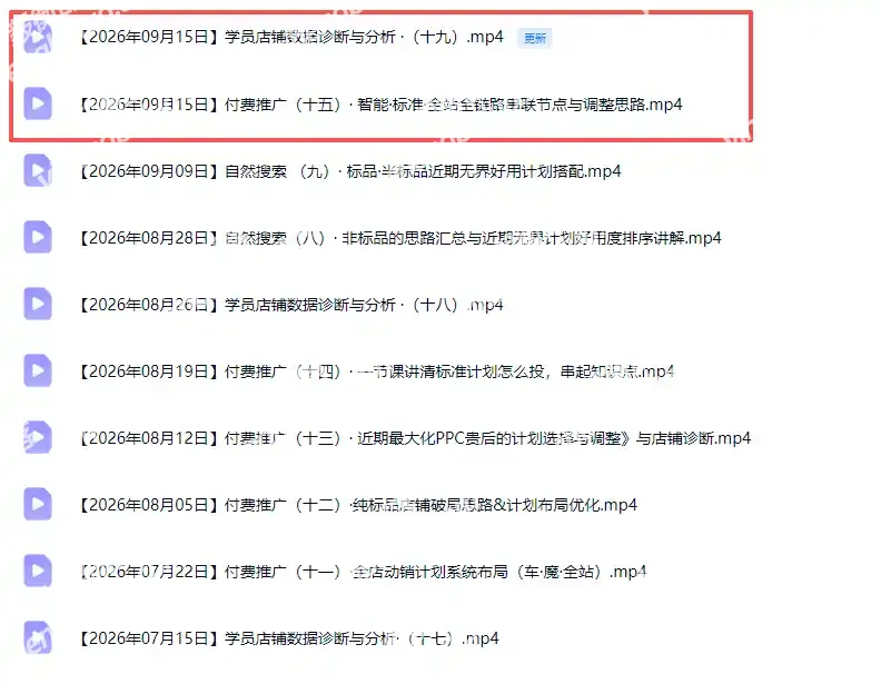 2026淘宝电商终局之战VIP课-更新1015:自然搜索+直通车+无界+精准人群,系统掌握测款动销与全店推广布局方法