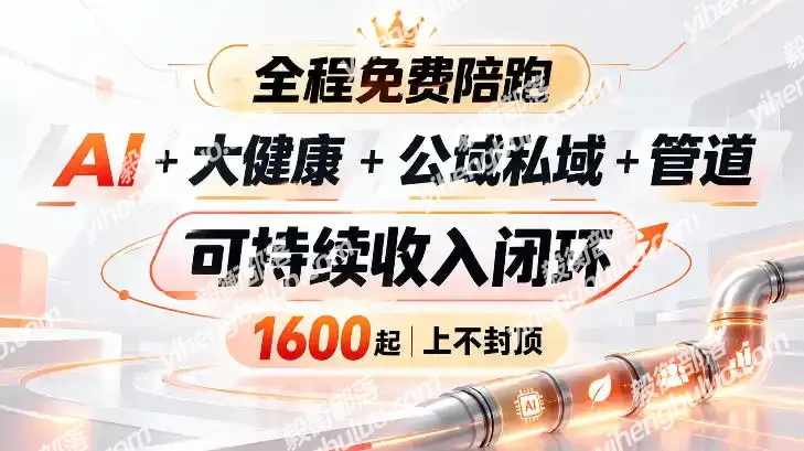 AI+大健康+公域私域+管道+可持续收入闭环,小白可轻松上手,人人可以打造管道收益-毅衡部落