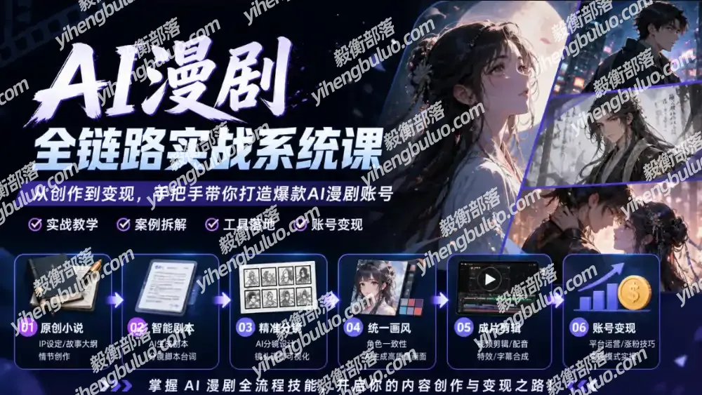 AI漫剧全链路实战系统课|原创小说、智能剧本、精准分镜、统一画风、成片剪辑、账号变现实操教学(更新1018)-毅衡部落